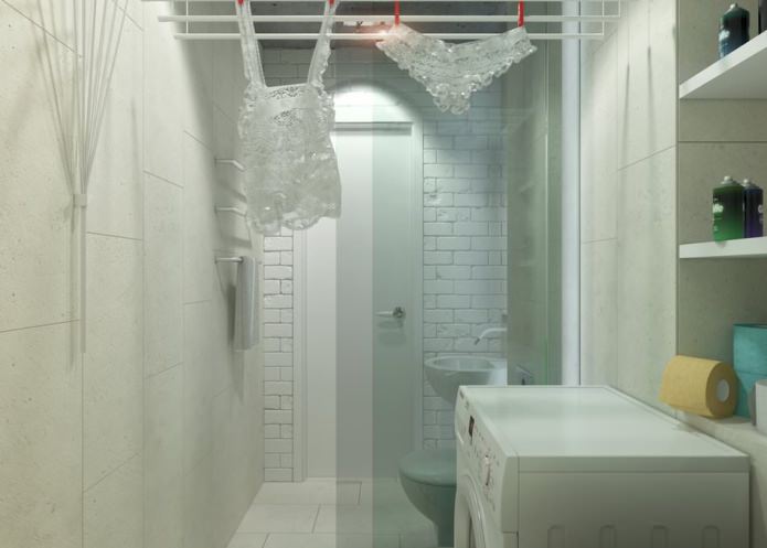 bathroom in the interior of a 2-room apartment 65 sq. m.
