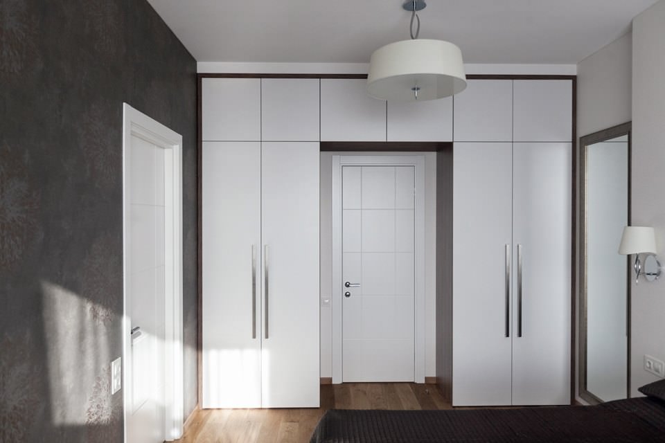wardrobes in the design of the apartment 64 sq. m.