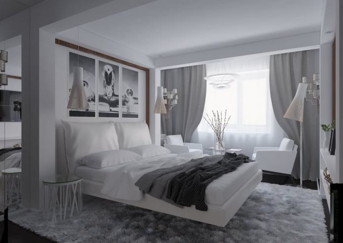 bedroom in the interior of an apartment of 54 sq. m.