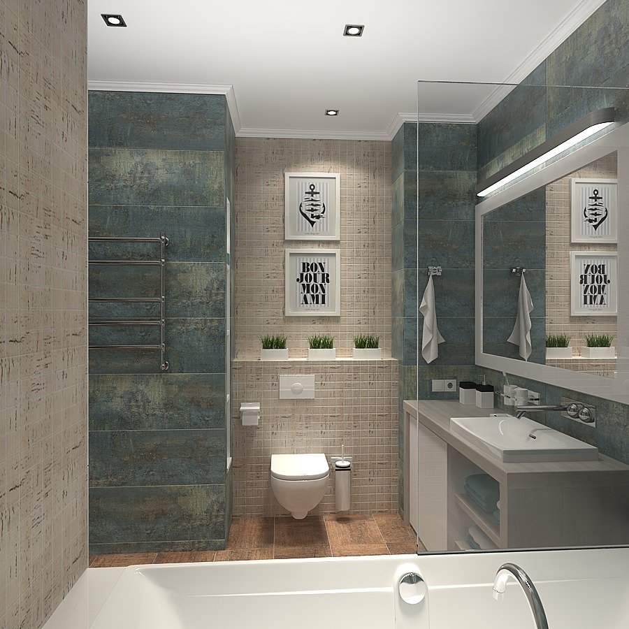 photo of the project of a 2-room apartment: bathroom