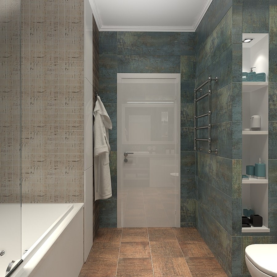 photo of the project of a 2-room apartment: bathroom