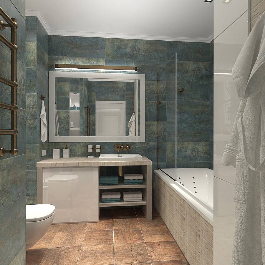 fotó egy 2 szobás lakás projektjéről: fürdőszoba