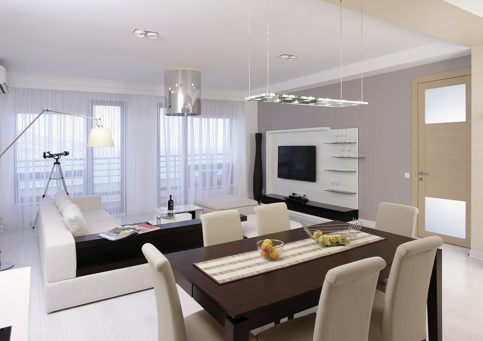 Modern lakás belsőépítészet a minimalizmus stílusában