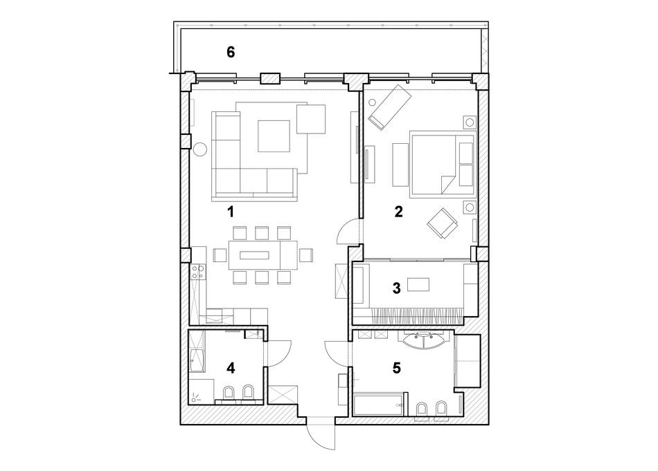 Modernes Apartment-Innendesign im Stil des Minimalismus