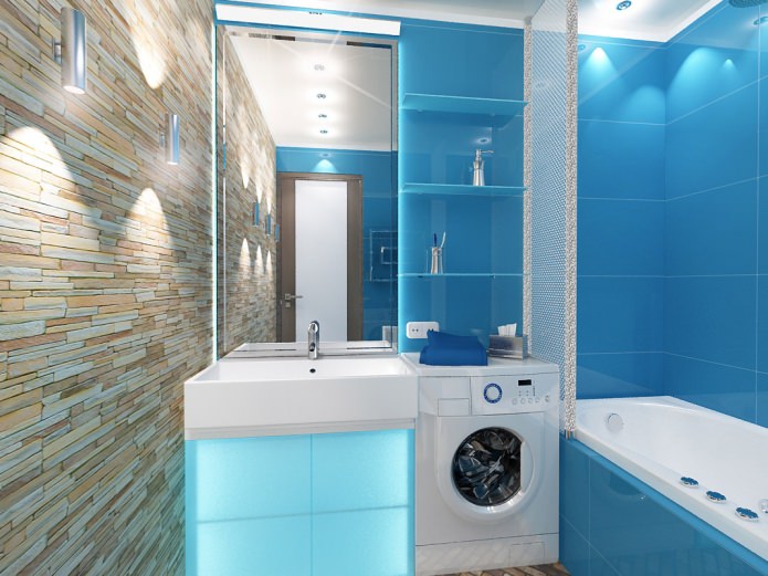 fürdőszoba kék árnyalatokkal