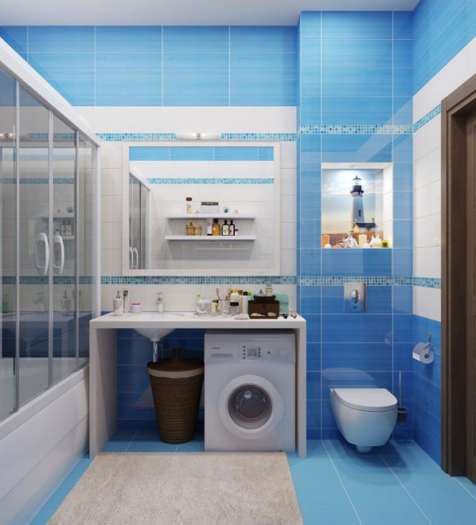 Badezimmer in Blautönen