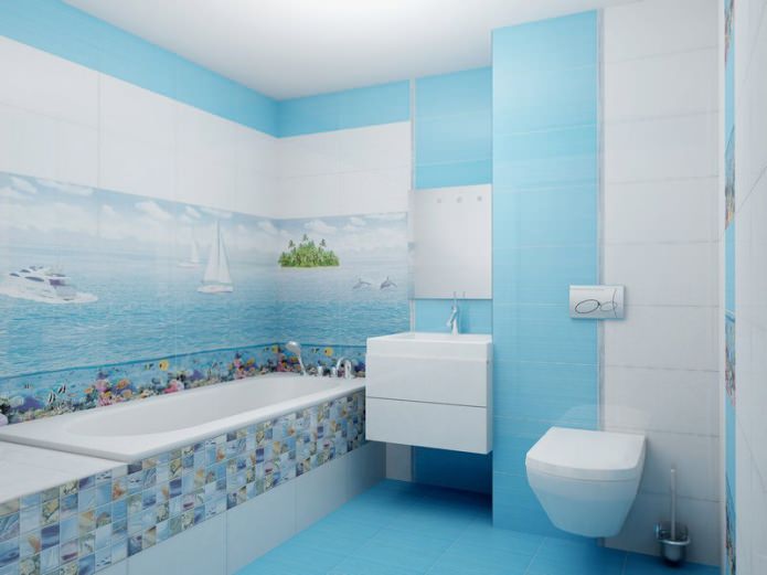ห้องน้ำสีฟ้า