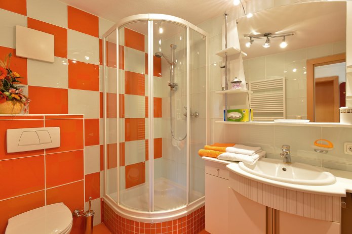 Badezimmer in Orange