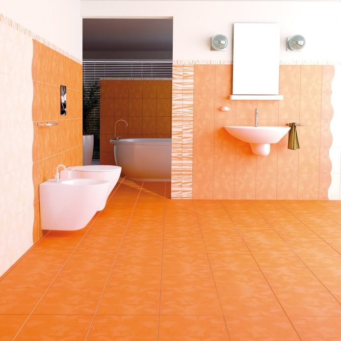 การออกแบบห้องน้ำสีส้ม