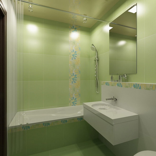 Bath in green tones