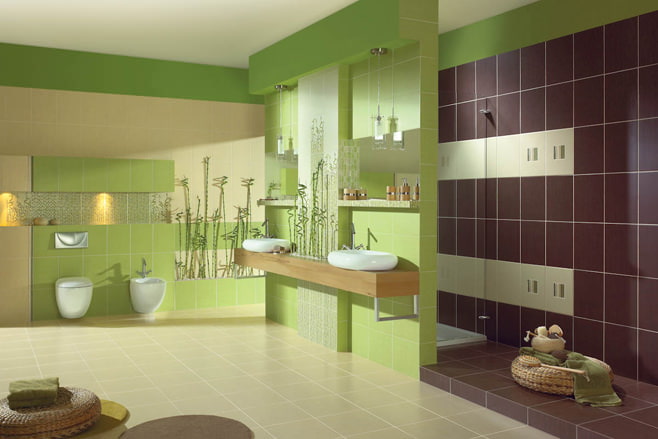 รูปห้องน้ำสีเขียว