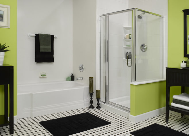 Foto eines grünen Badezimmers