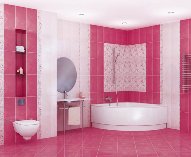 rosa Badezimmerfoto