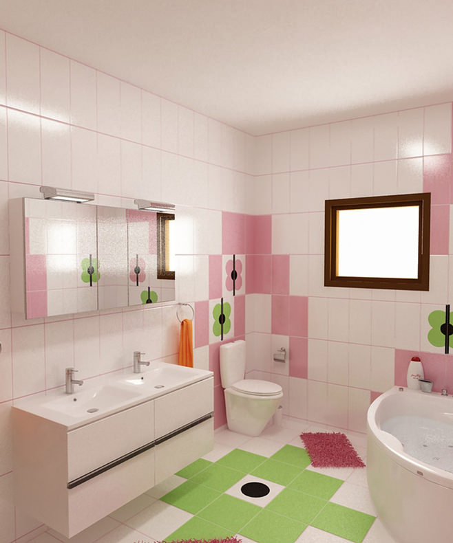 bathroom in pink