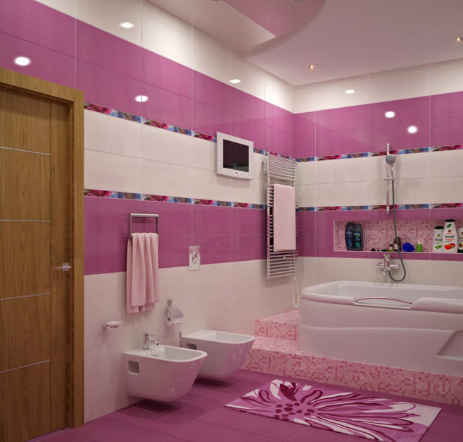 Badezimmer in Rosa