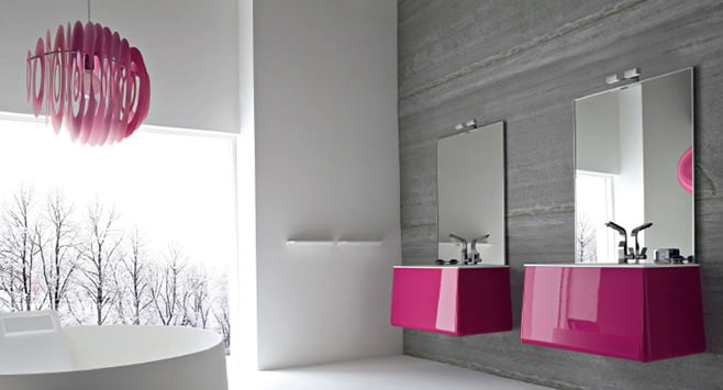 rózsaszín fürdőszoba fénykép