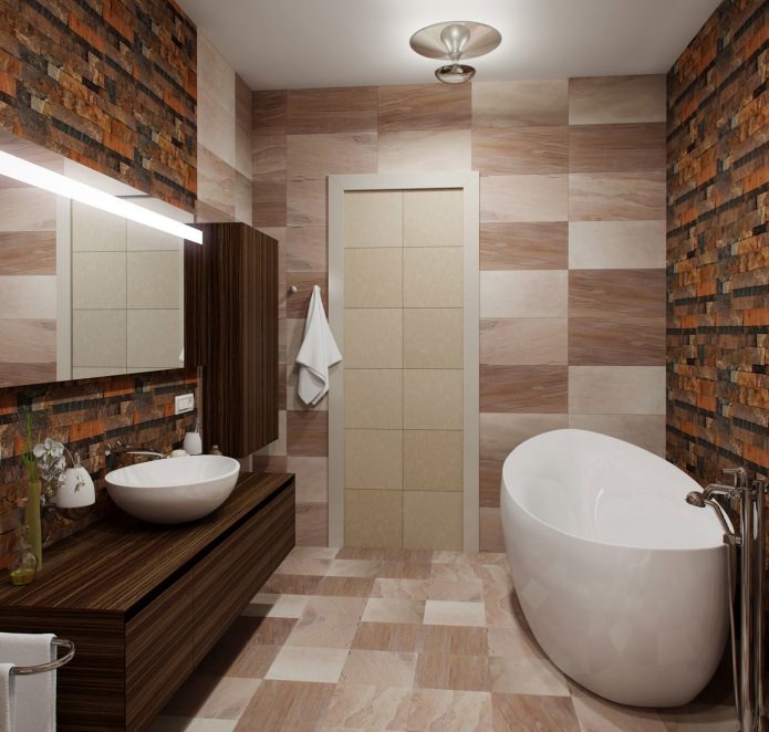 Bathroom in brown tones