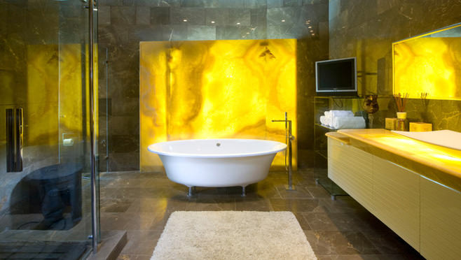 yellow bathroom