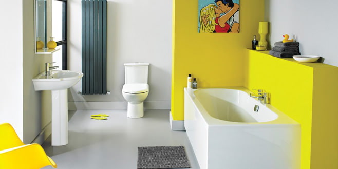 bathroom in yellow