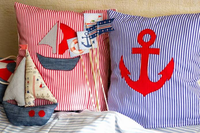 nautical striped pillows