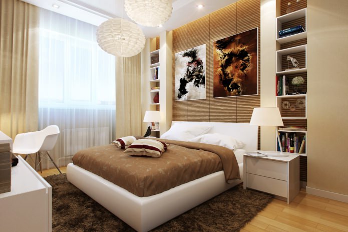 brown-beige bedroom interior