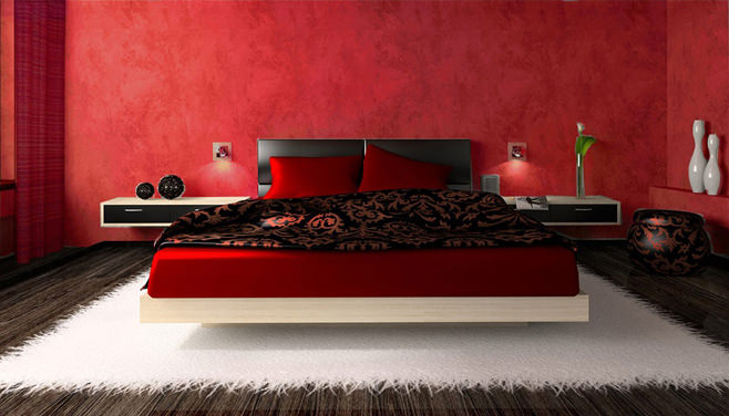 Photo of the red bedroom