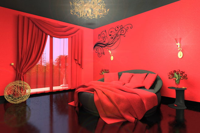 Спаваћа соба у црвеној боји