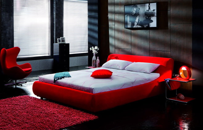 Foto vom roten Schlafzimmer
