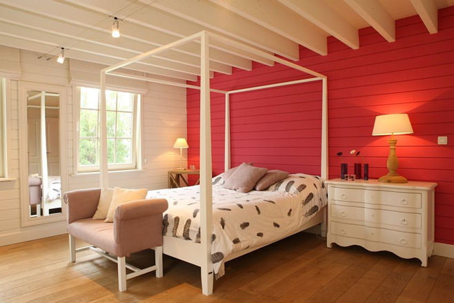 Foto vom roten Schlafzimmer