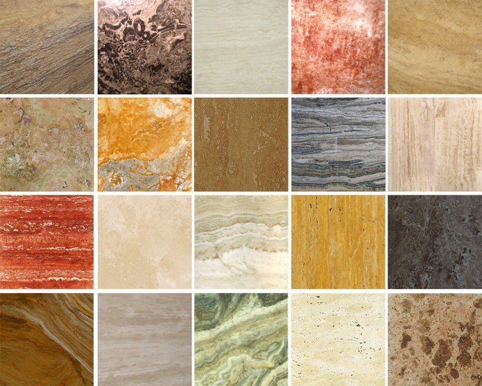 colors and shades of travertine stone