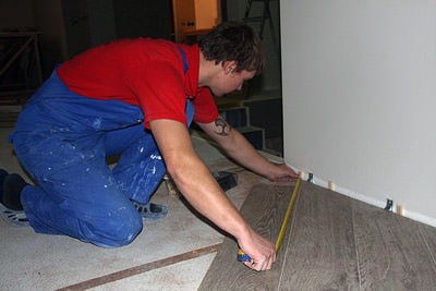 installation of laminate on the floor
