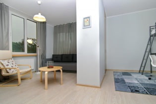 Lakonisches Design einer Einzimmerwohnung 44,3 Meter für eine Familie mit Kind