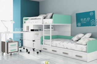 Children's room in turquoise colors: features, photos