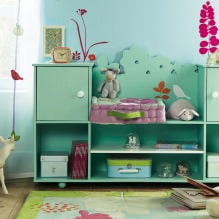 Kinderzimmer in Türkisfarben: Funktionen, Foto-3