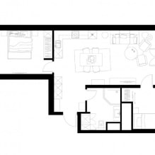 Design project for a three-room apartment of 66 sq. m-2