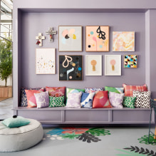 Lavendel Interieur: Kombination, Stilwahl, Dekoration, Möbel, Vorhänge und Accessoires-6
