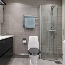 Gray tiles in the bathroom: features, photo-6