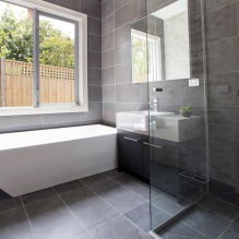 Gray tiles in the bathroom: features, photo-5