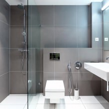 Szürke csempe a fürdőszobában: jellemzők, fotó-1