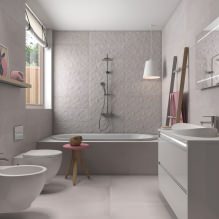 Gray tiles in the bathroom: features, photo-3