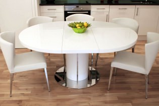 Dining table in the interior of the kitchen: the best ideas and photos
