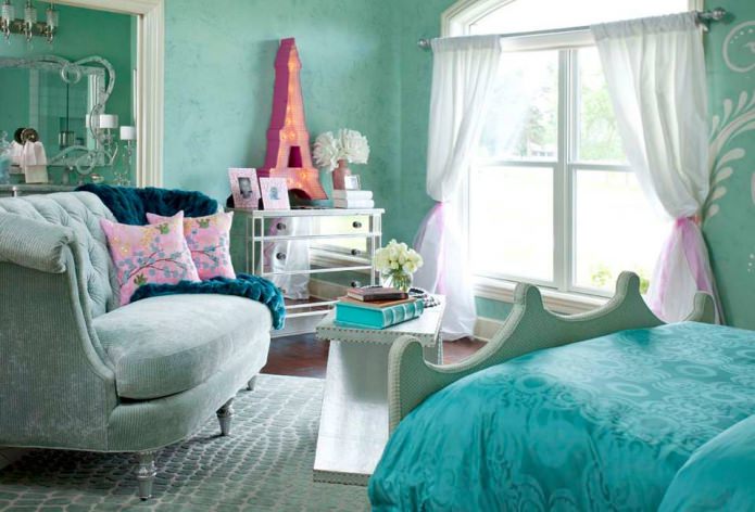 Боја Тиффани у унутрашњости: стилска нијанса тиркизне боје у вашем дому