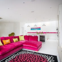 Дизајн дневне собе у ружичастој боји: 50 примера фотографија-4
