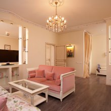 Дизајн дневне собе у ружичастој боји: 50 примера фотографија-11