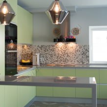 Corner kitchen design with a bar counter-6
