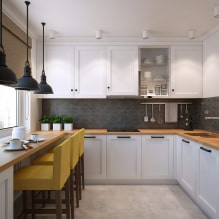 Corner kitchen design with a bar counter-14