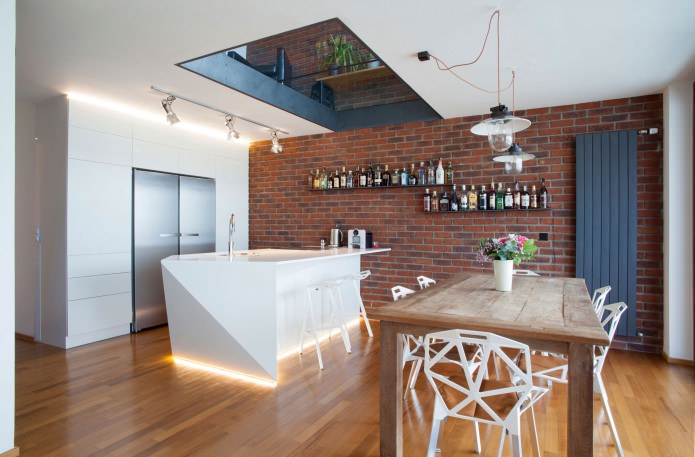Brick in the interior: 70 modern photos and ideas