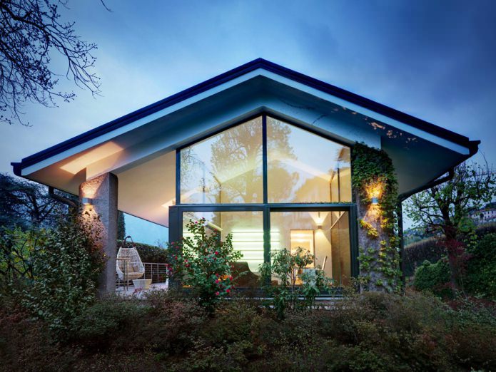 Panorámás ablakokkal rendelkező házak: 70 legjobb inspiráló fotó és megoldás