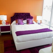 Дизајн спаваће собе у наранџастим тоновима: карактеристике дизајна, комбинације, фото-6