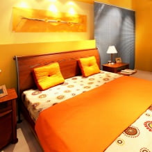 Bedroom design in orange tones: design features, combinations, photo-12